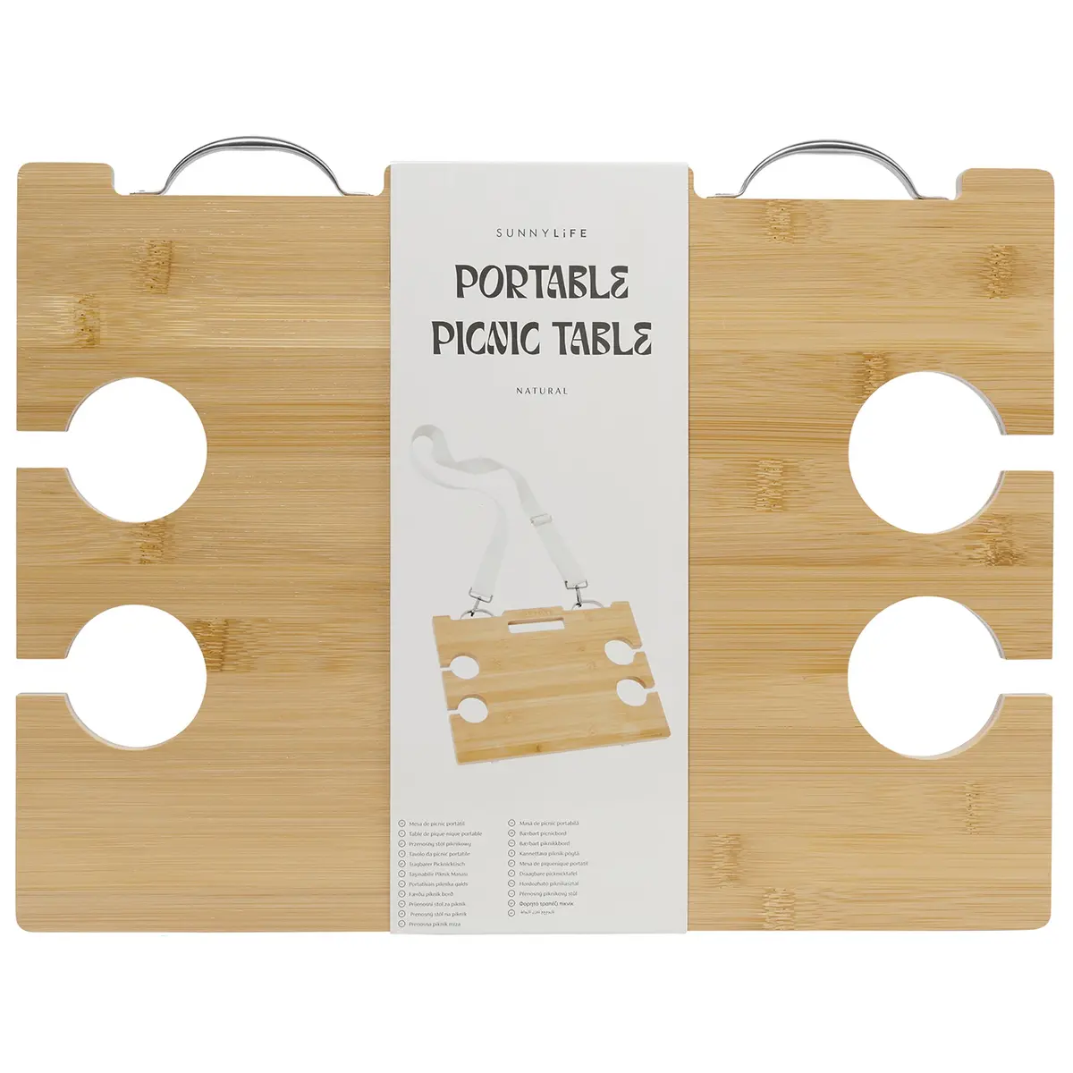 Sunnylife Portable Picnic Table – Le Weekend Natural Bamboo 1