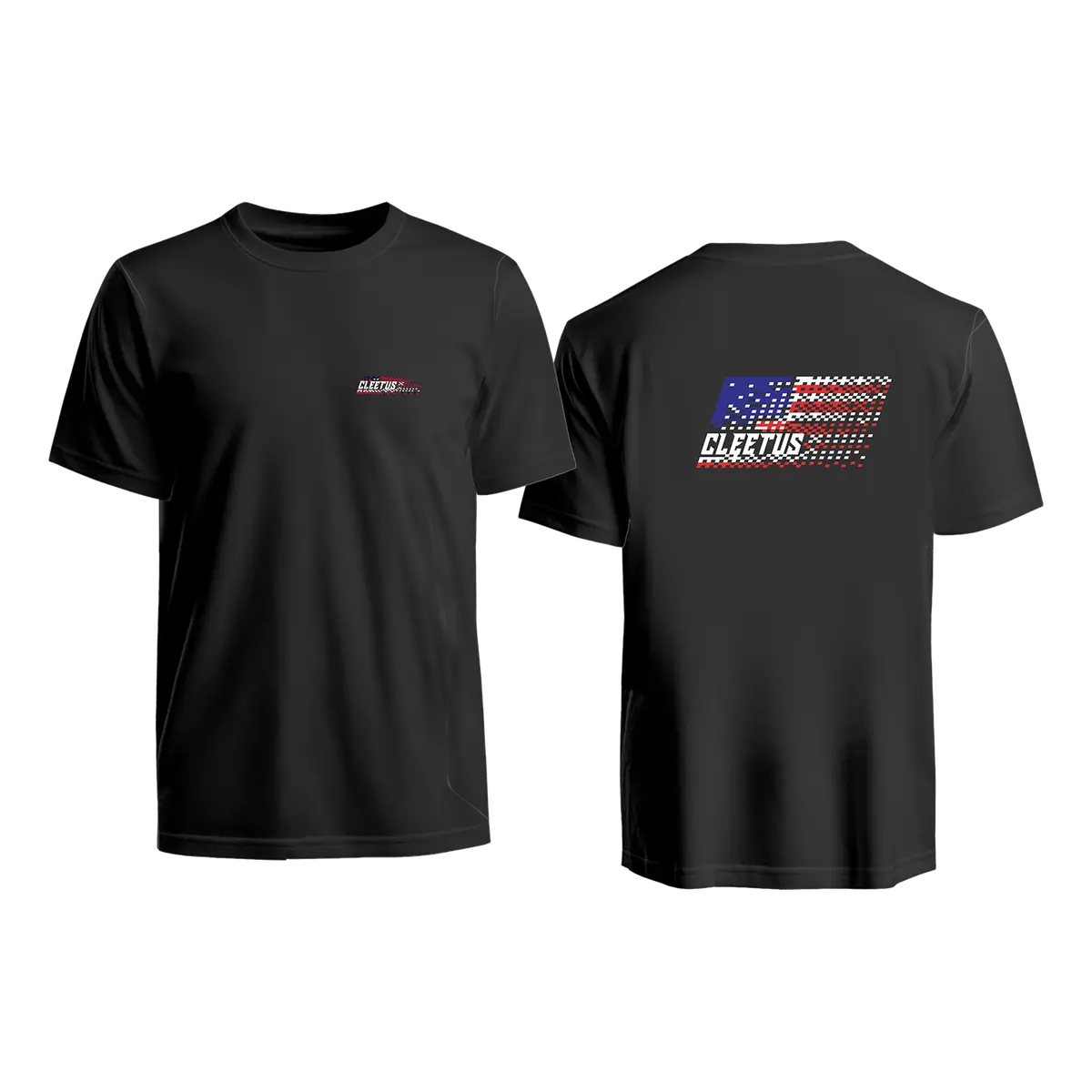 Cleetus Pixel Flag Shirt (Black Or White Option) 1