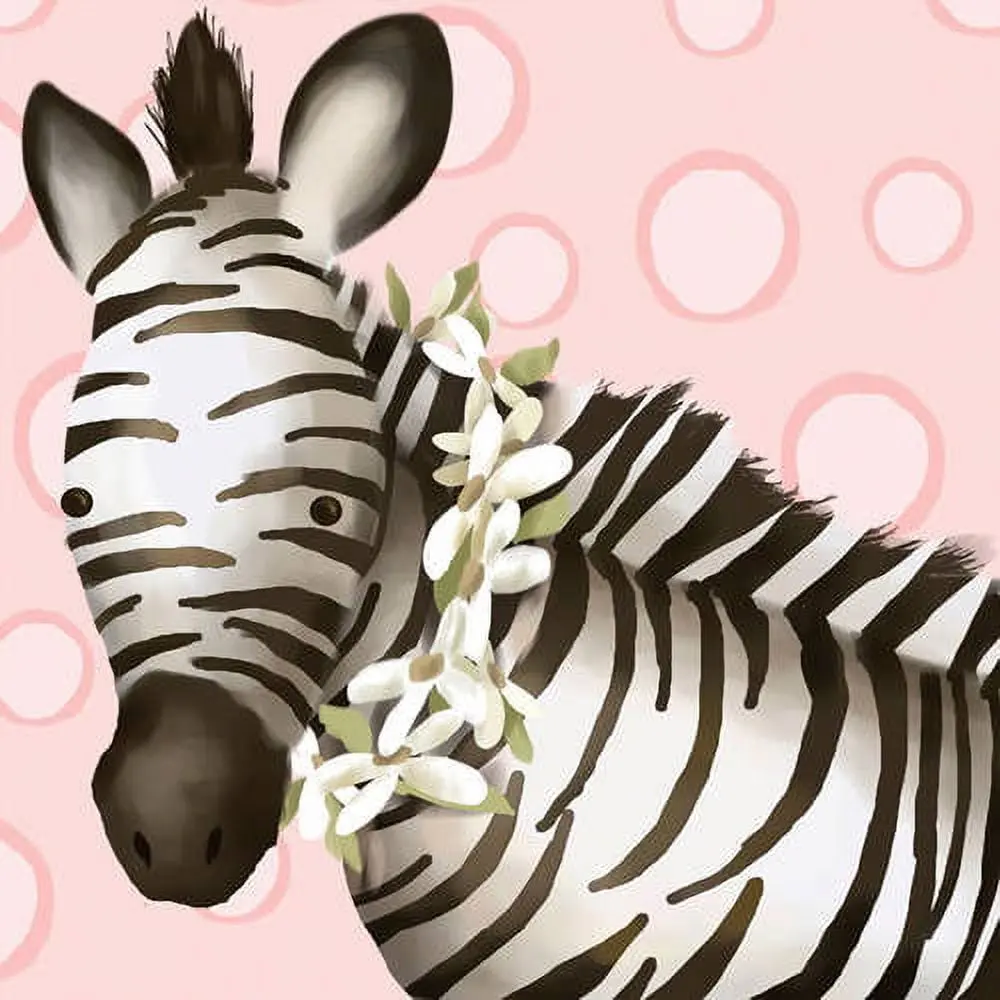 Oopsy Daisy 10 Inch Zoey The Zebra Canvas Wall Art - Pink 1