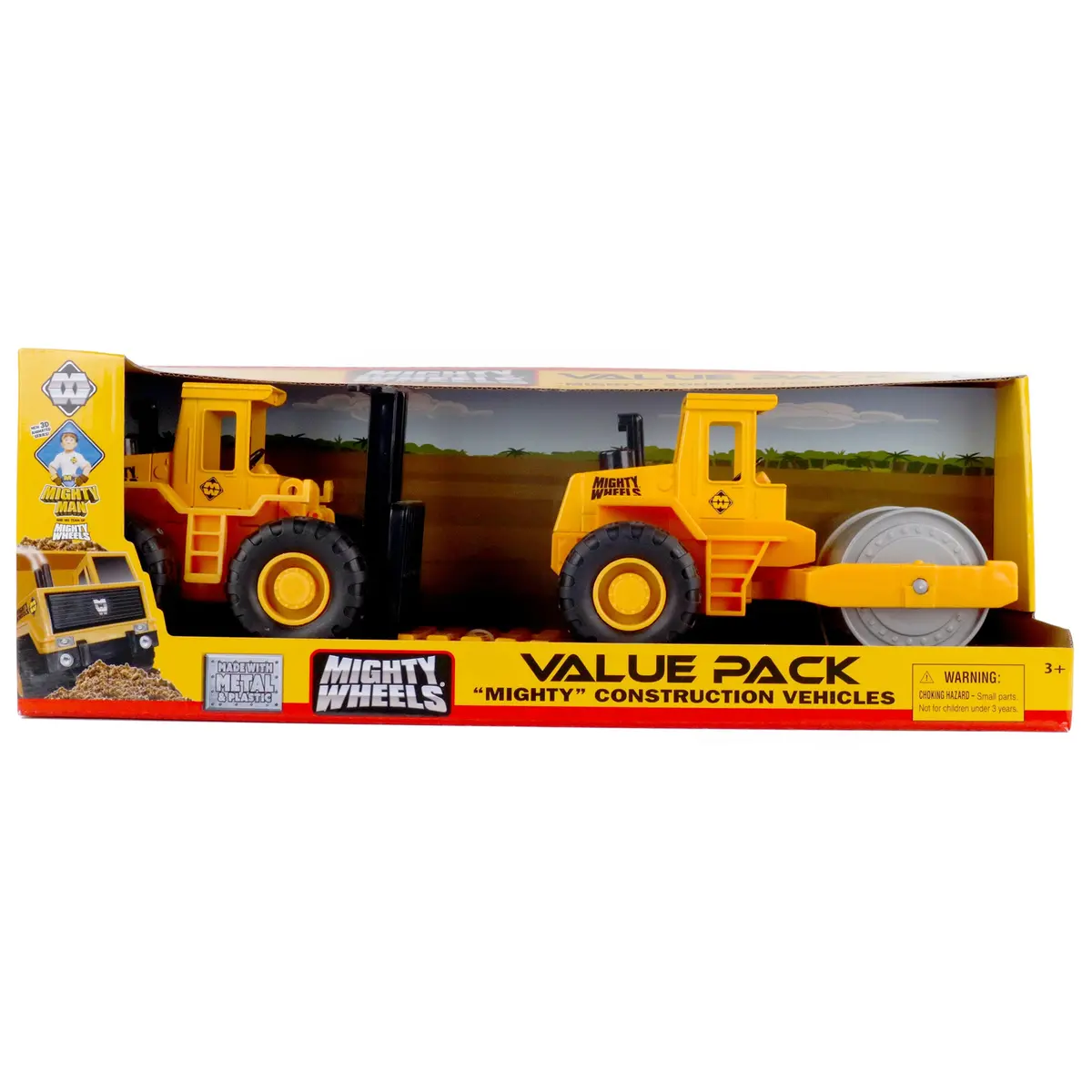 Mighty Wheels Construction Duo Set - 7" Roller & Forklift Play Vehicles 1