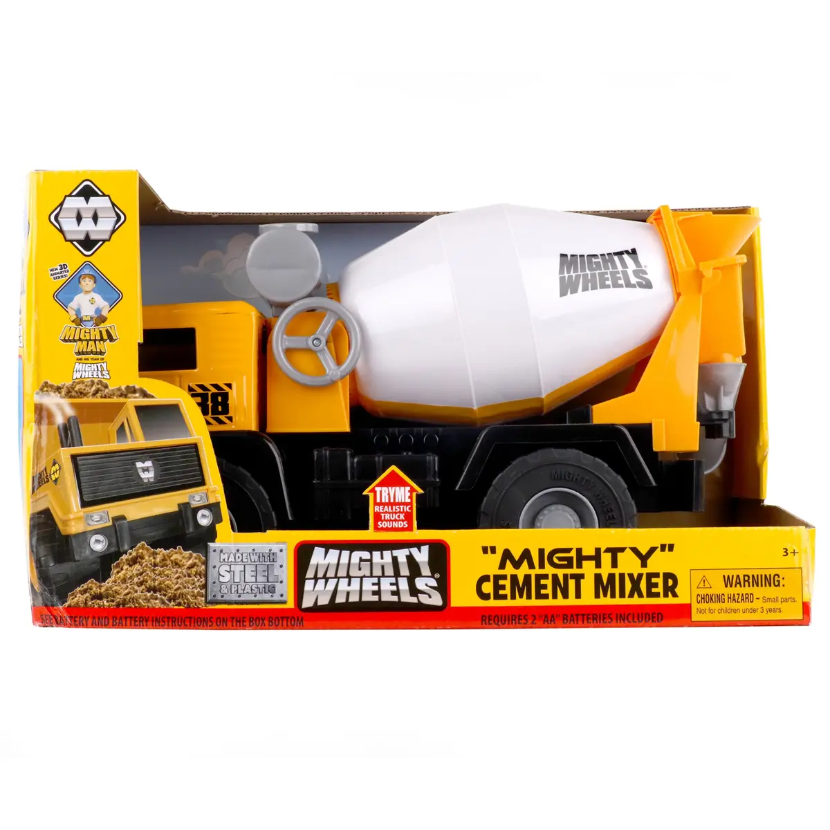 Mighty Wheels 16" Cement Mixer Truck With Realistic Sounds And Spinning Drum 1