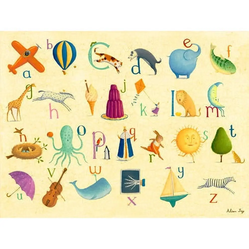 Oopsy Daisy By Alison Jay - Crackle Alphabet Canvas Wall Art - Multicolor 1