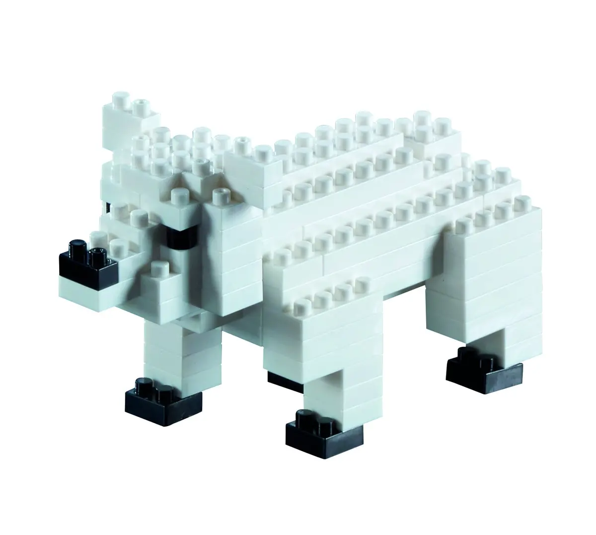 Brixies 90-Piece Micro-Sized Polar Bear Building Kit - Black And White 1