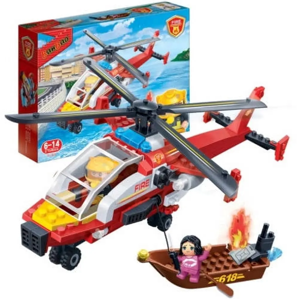 City Fire Rescue Helicopter Playset With Minifigures 1