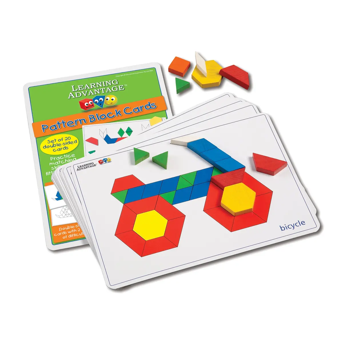 Learning Advantage Geometric Pattern Block Cards - 20 Double-Sided Activity Cards 1
