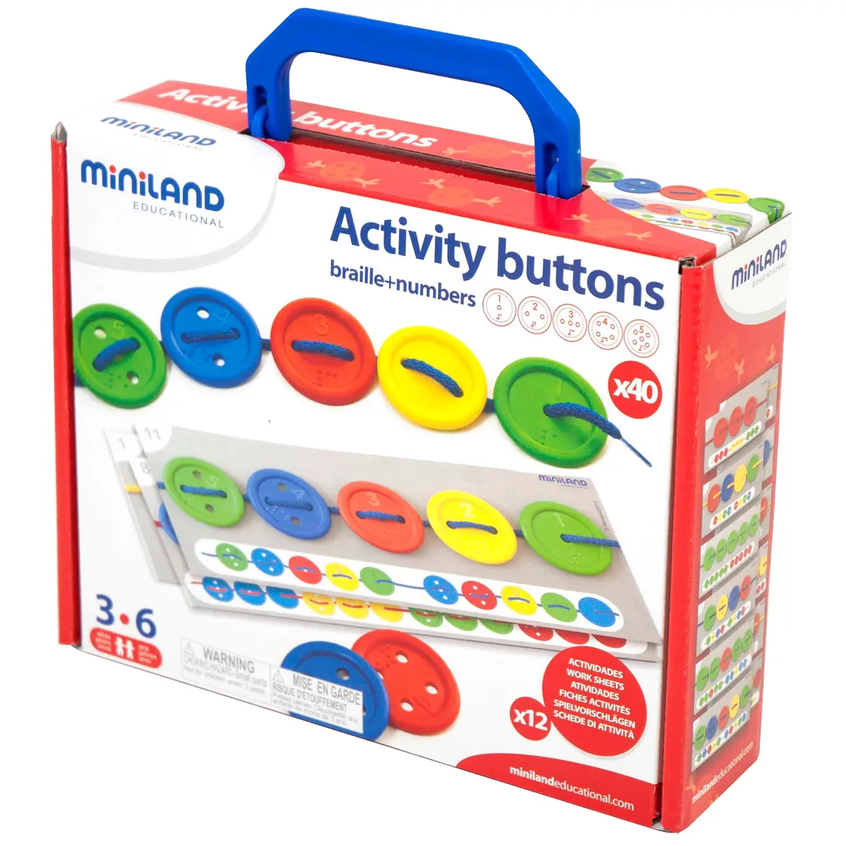 Miniland Educational Activity Buttons Set - 57 Pieces For Learning And Development 1