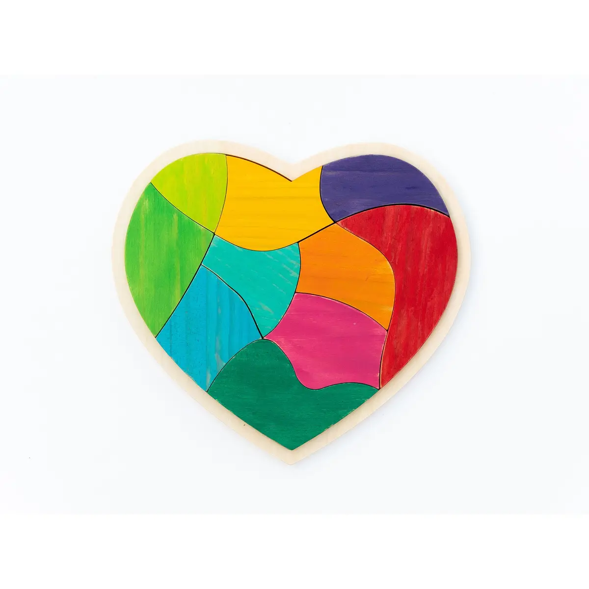 The Freckled Frog Heart Full Of Colors Wooden Puzzle - 10 Pc 1