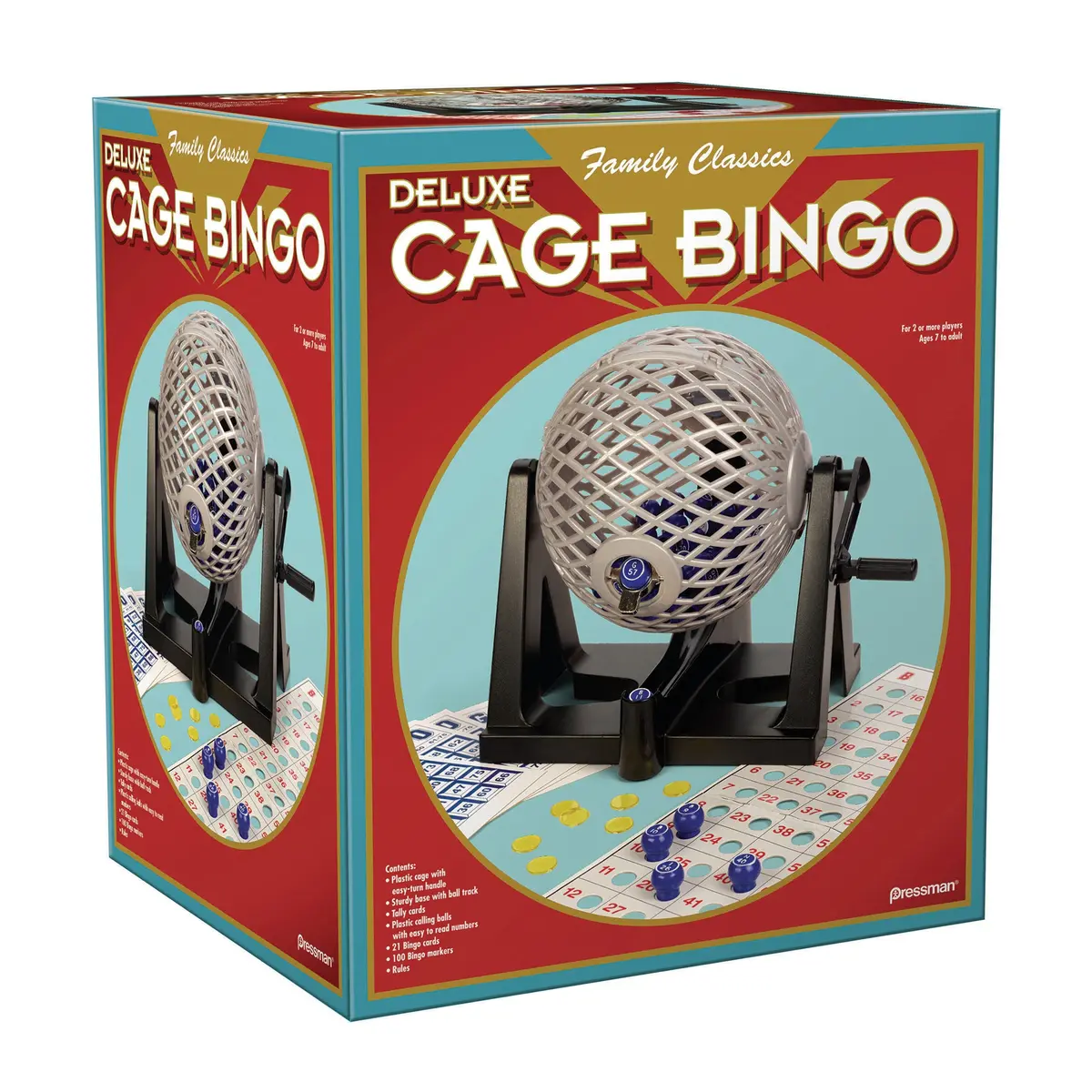 Pressman Deluxe Cage Bingo Family Game Set 1