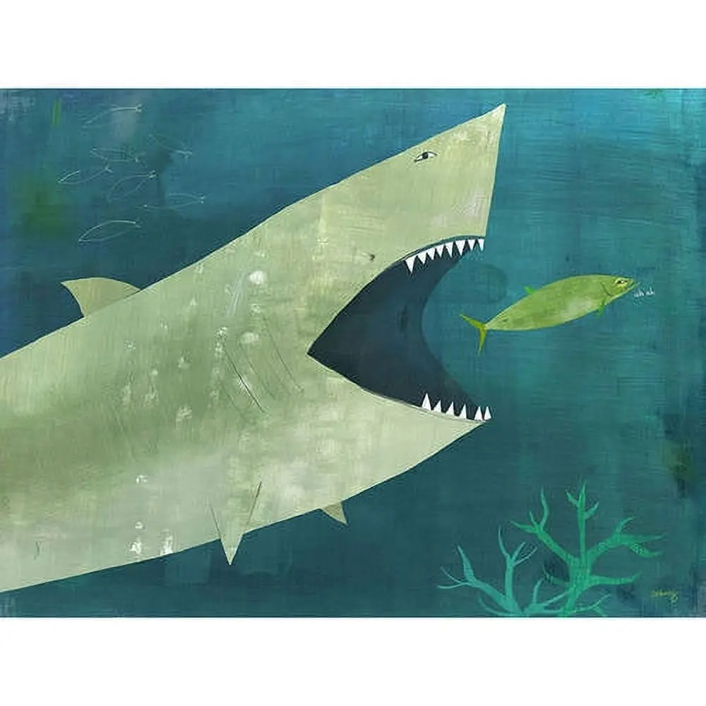 Oopsy Daisys Uh Oh Shark Canvas Wall Art By Melanie Mikecz 1