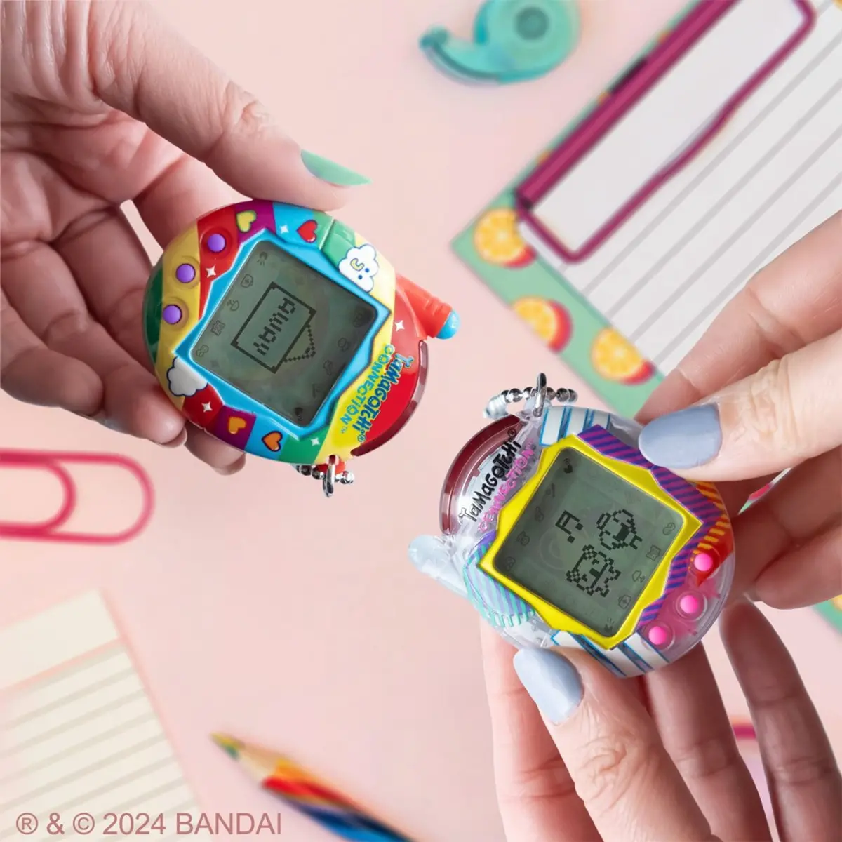 Tamagotchi Connection Rainbow Sky - Vibrant Red Virtual Pet 1