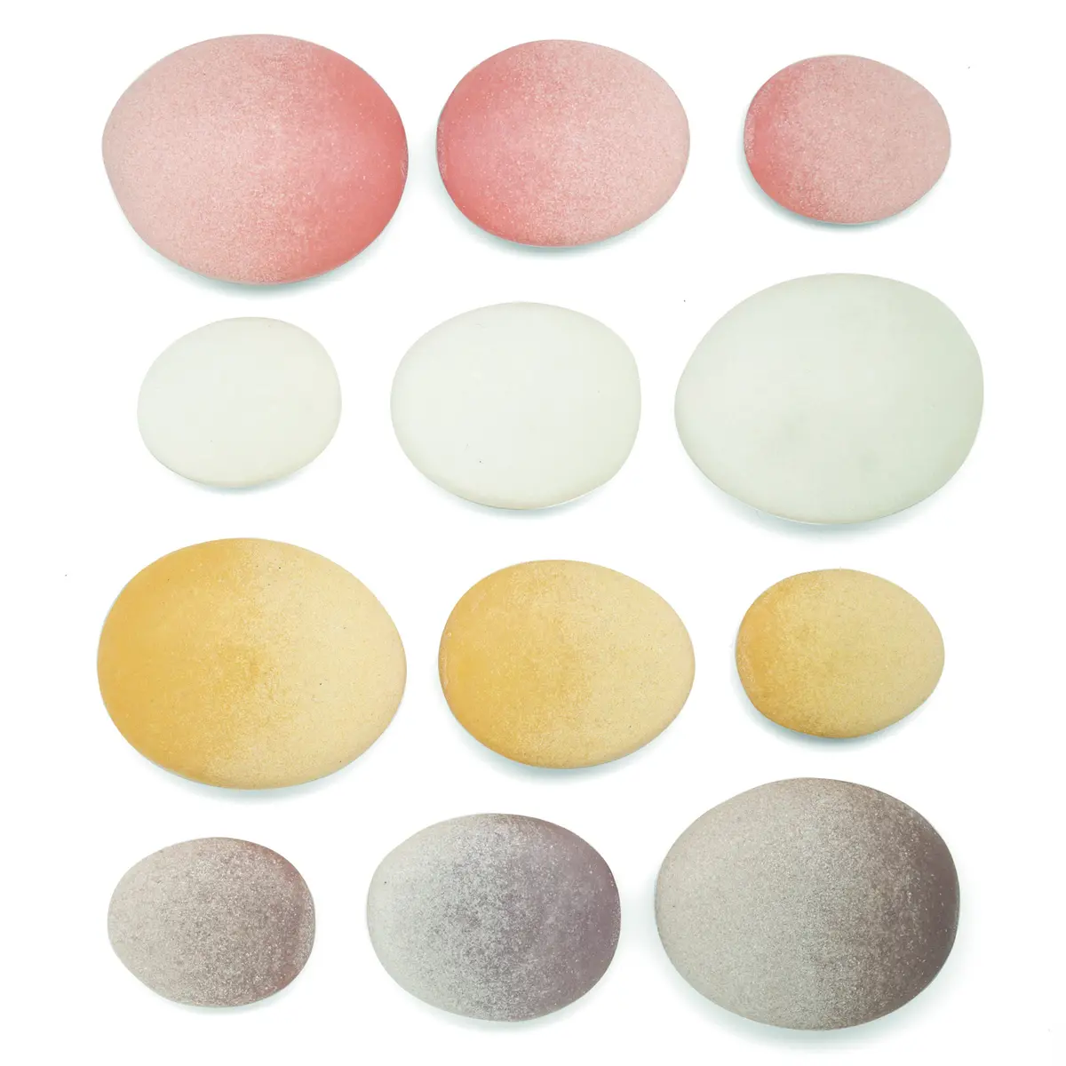 Yellow Door Natural Sorting Stones - Multicolor Educational Set - Pack Of 12 1