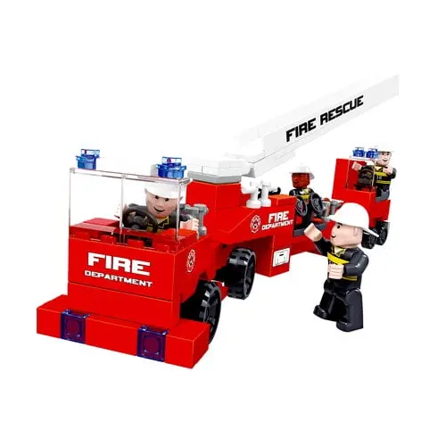Click-A-Brick Firefighter Adventure 199-Piece Fire Truck Building Set 1