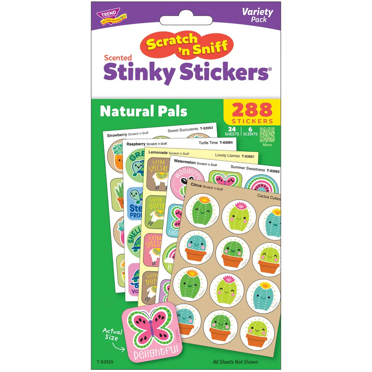 Trend Scratch 'N Sniff Natural Pals - 288Ct Scented Stickers, Multi-Design Reward Kit 1