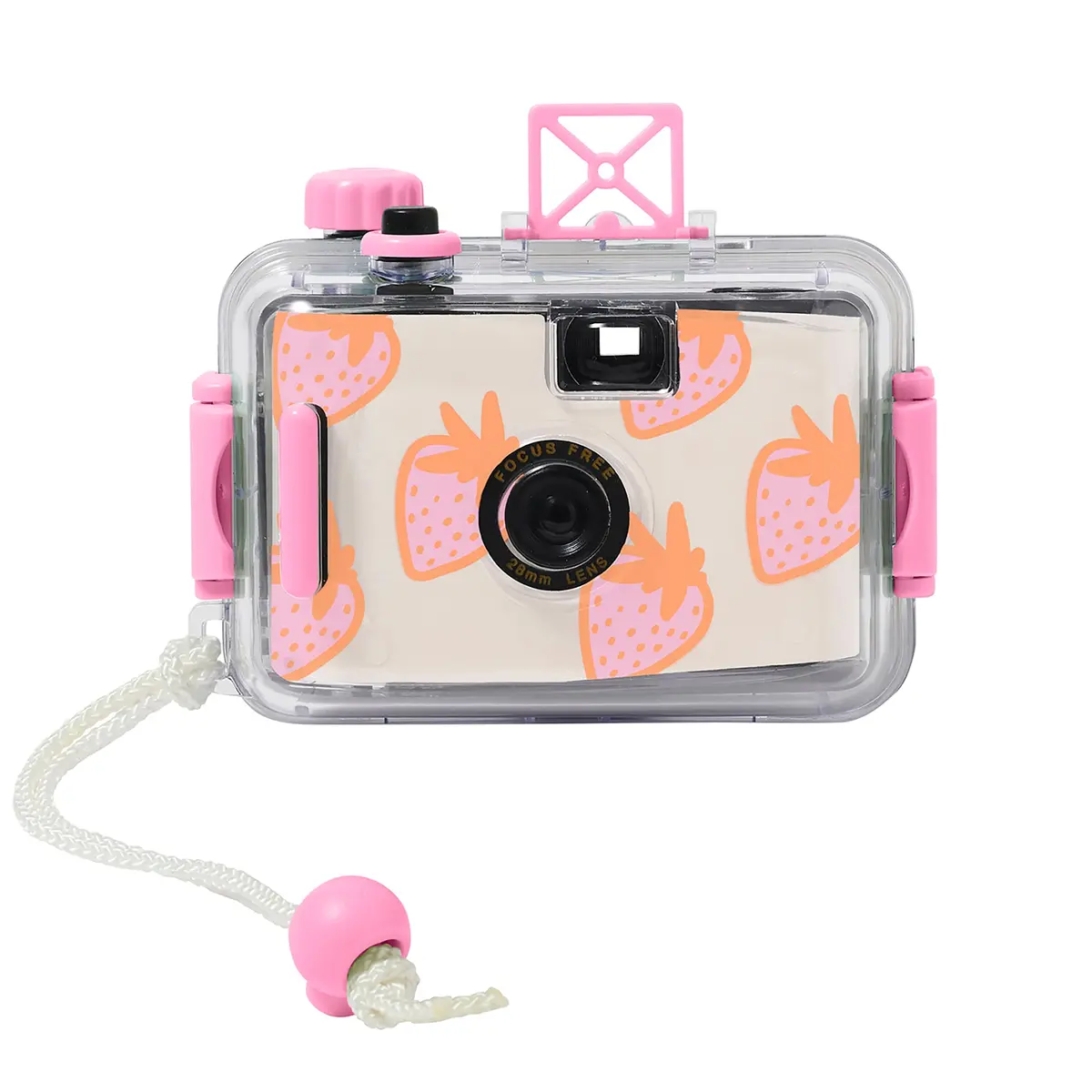 Sunnylife Sea Seeker Strawberry Camera - Retro 35Mm, Waterproof With Wrist Strap 1
