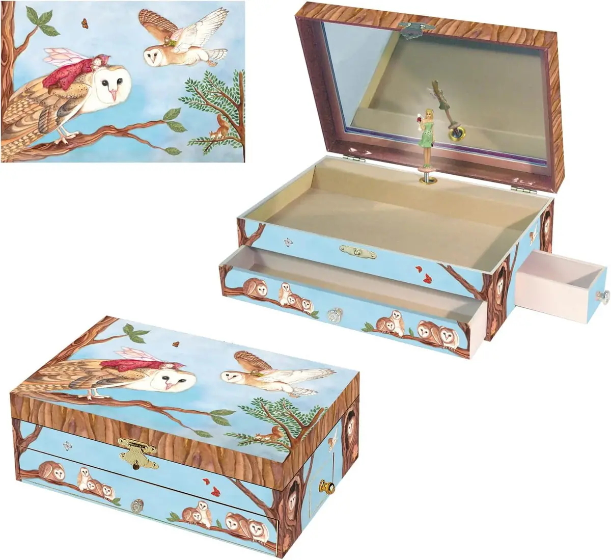 Enchantmints Owl Travellers Music Jewelry Box For Girls 1