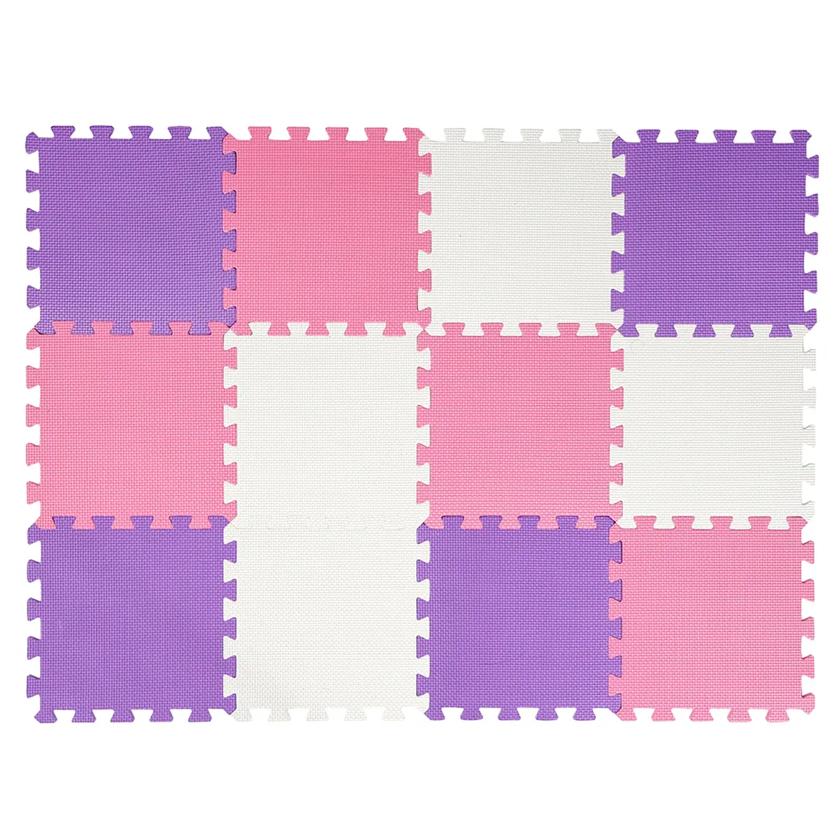 Easy Playhouse 12-Piece Soft Foam Interlocking Floor Tiles Play Mat For Babies And Toddlers 1