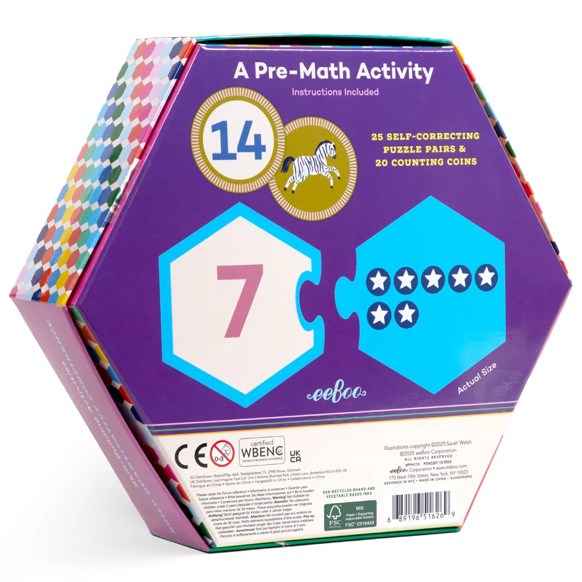Hexagon Puzzle Pairs: Numbers - 25 Pc 1