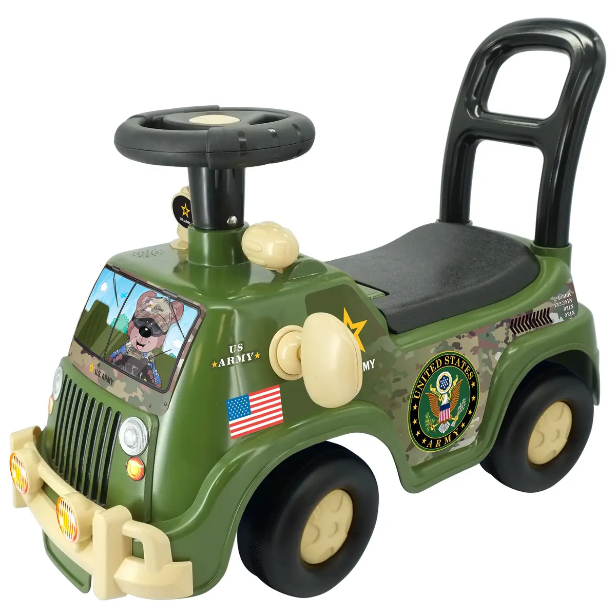 Kiddieland - Lights N' Sounds Activity Truck - U.S. Army Ride-On 1