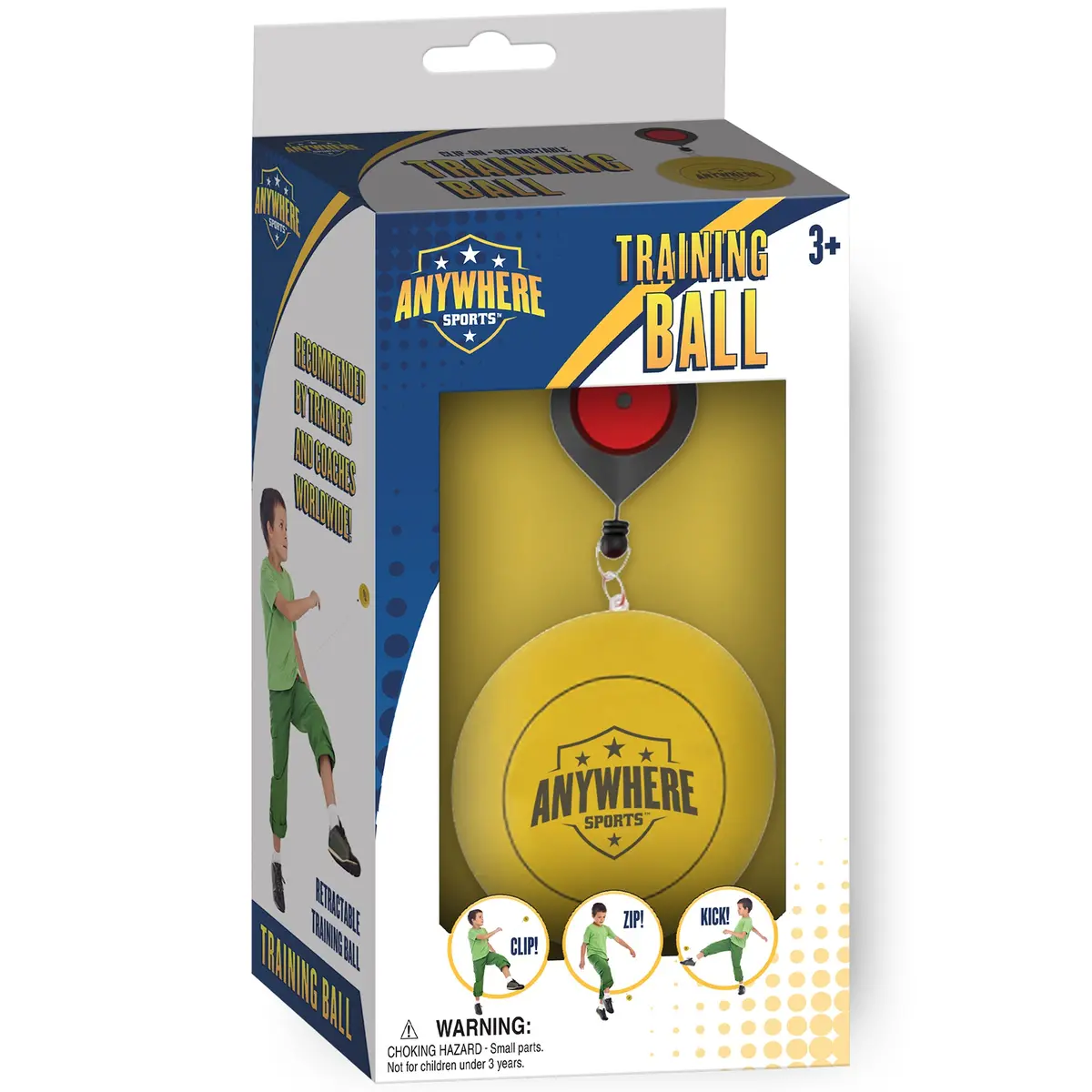 Triple Threat Sports Training Ball - 3-In-1 Leash Clip For Soccer, Football, Rugby 1