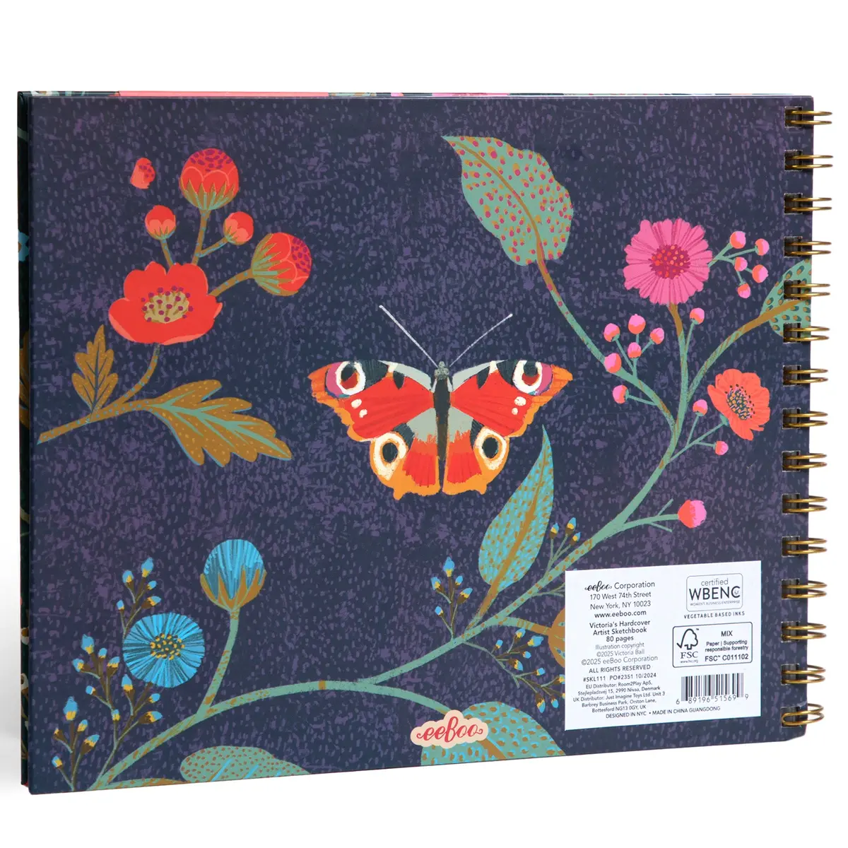 Piece&Love Victoria's Artist Sketchbook - Butterfly Floral 1