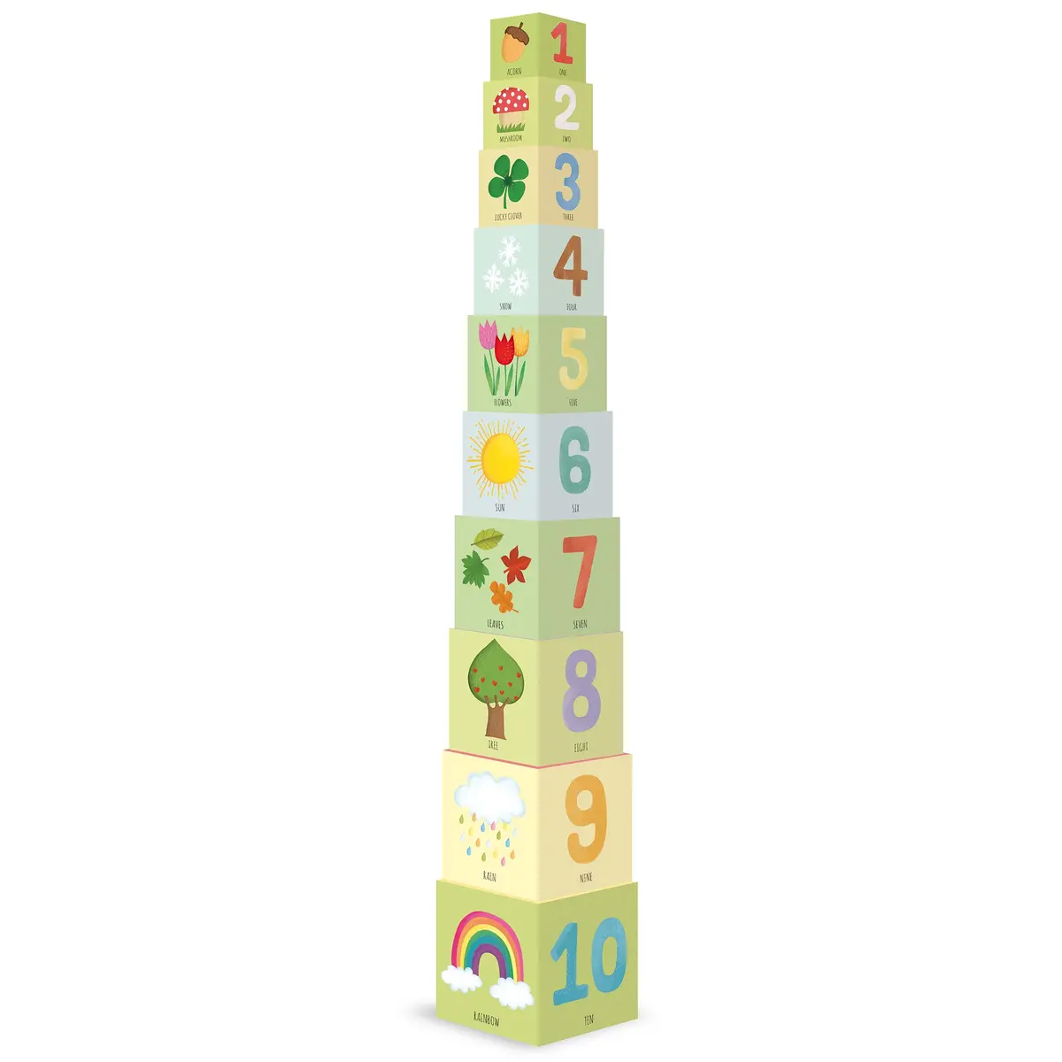 Eco-Blocks: Nature 10-Piece Educational Stacking Cubes Set 1