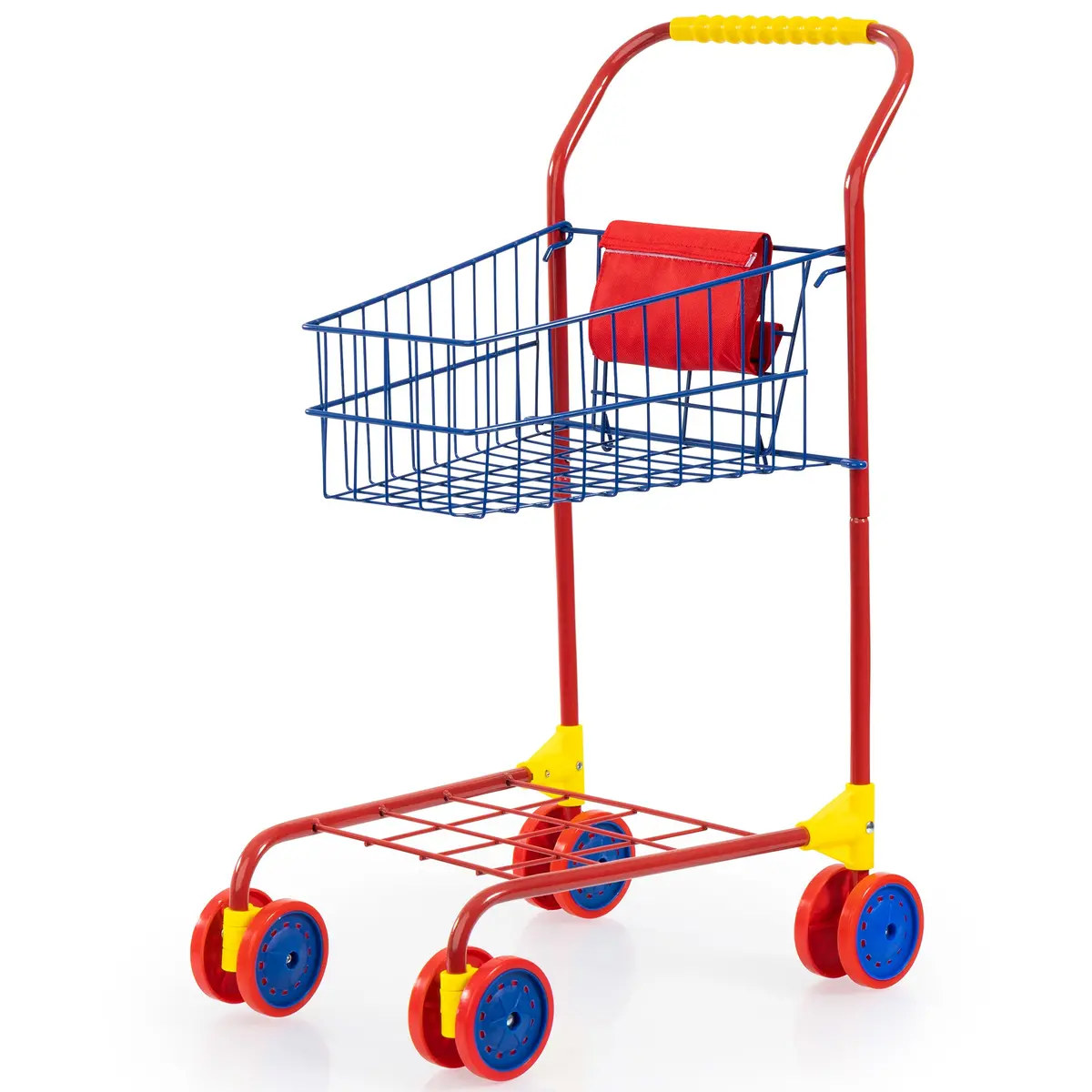 Bayer Design Shopping Cart - Grey & Blue, Grocery Pretend Play Toy For Toddlers 1