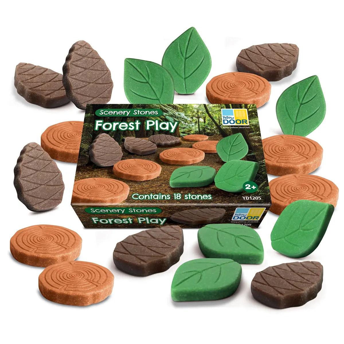 Yellow Door Forest Play Scenery Stones Set - 18 Engraved Pieces 1