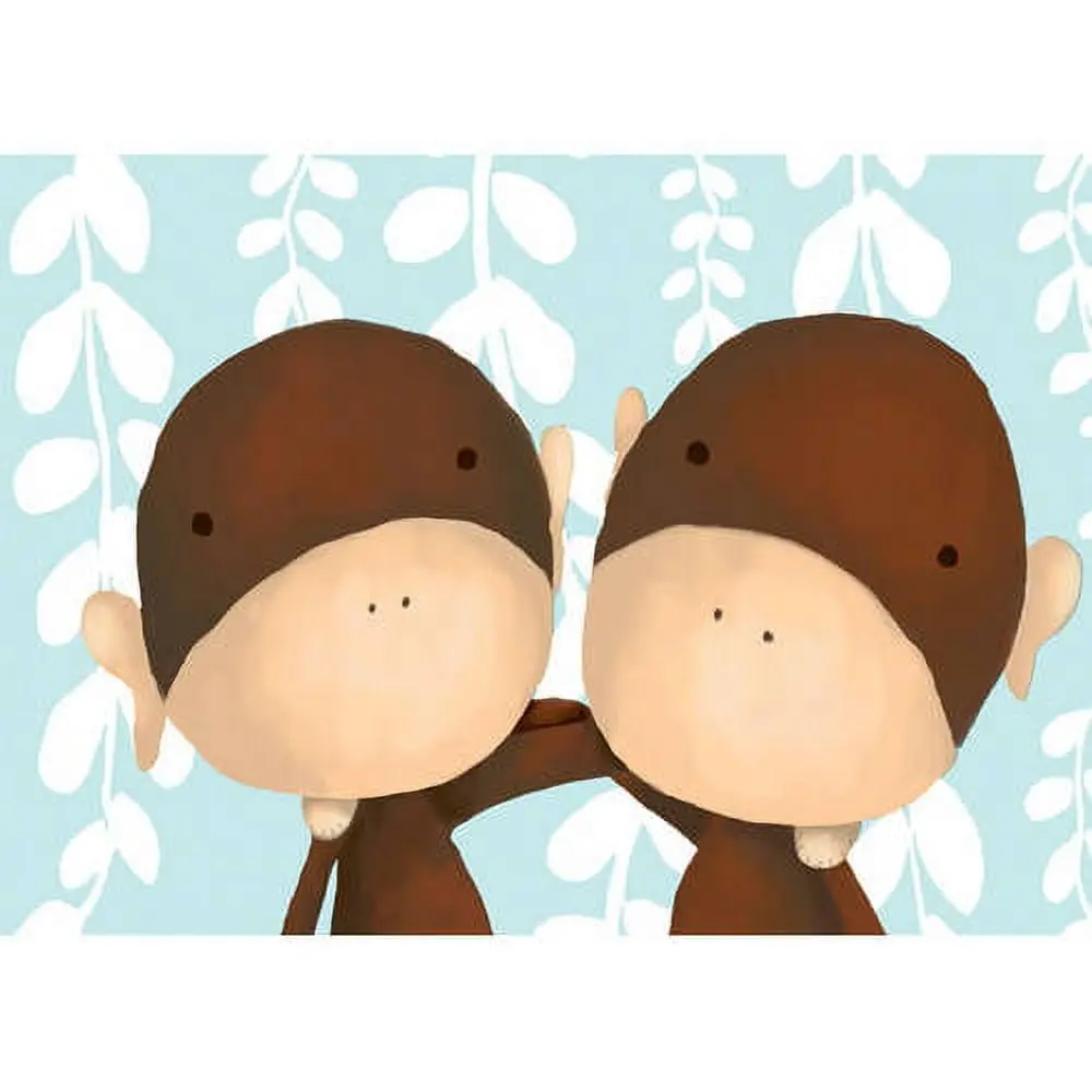 Oopsy Daisy's 'Two Of A Kind' Blue Canvas Wall Art 14X10 1