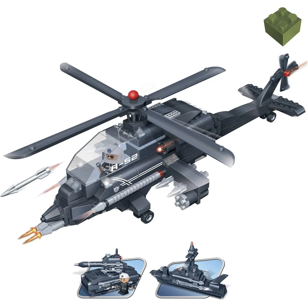 Dynamic Trio 3-In-1 Helicopter Building Set - 295 Pieces 1