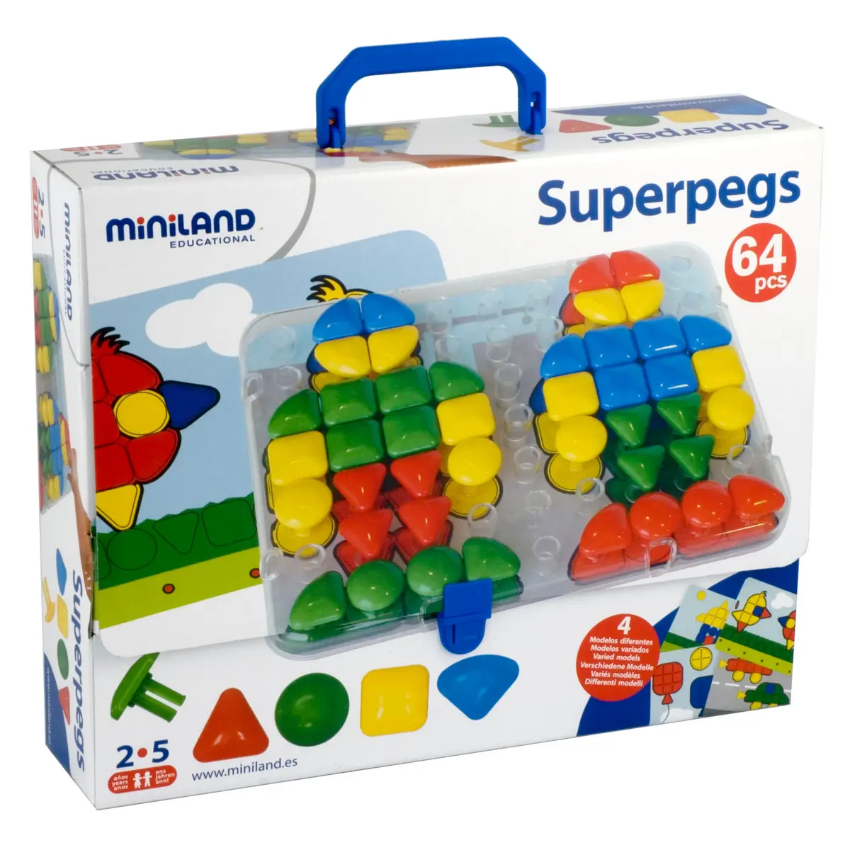 Miniland Educational Super Pegs Set - Large Pegs For Easy Handling - 69 Pieces 1