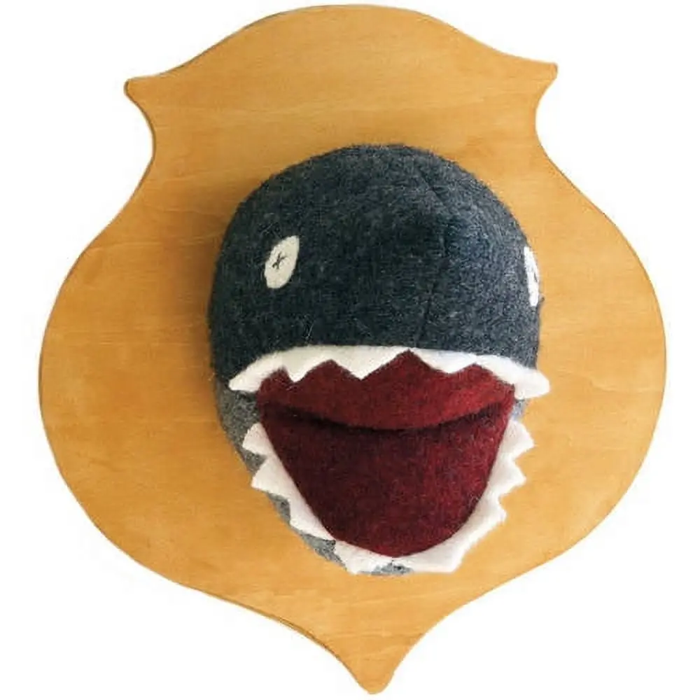 Cate & Levi Reclaimed Wool Shark Wall Plaque 1