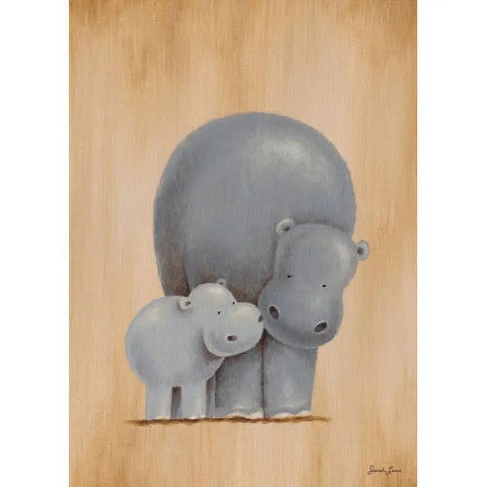 Oopsy Daisys Safari Kisses 10 Inch Canvas Wall Art - Elephant, Hippo, Giraffe 1