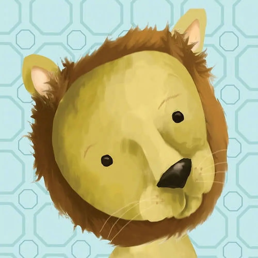 Oopsy Daisys Rauri The Lion 10-Inch Canvas Wall Art - Yellow And Grey 1