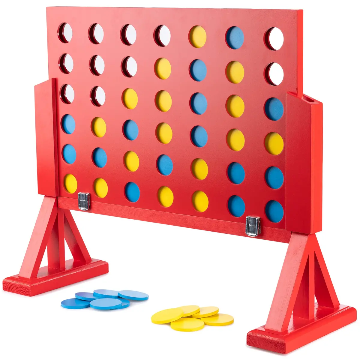 Grasshopper Games Giant 4-In-A-Row Wood Game With Travel Bag For Indoor/Outdoor Fun 1
