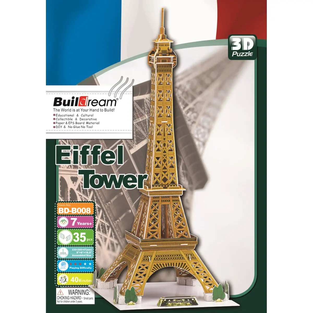 Buildream Eiffel Tower Model Kit - 82 Pieces 1