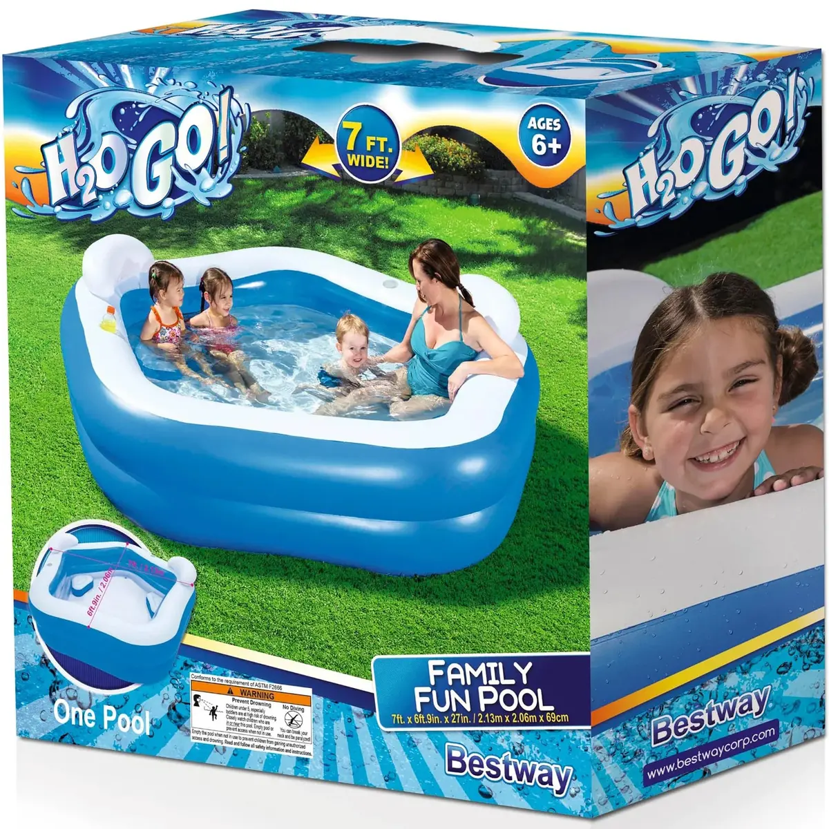 Bestway H2ogo! Family Fun Inflatable Kiddie Pool 1