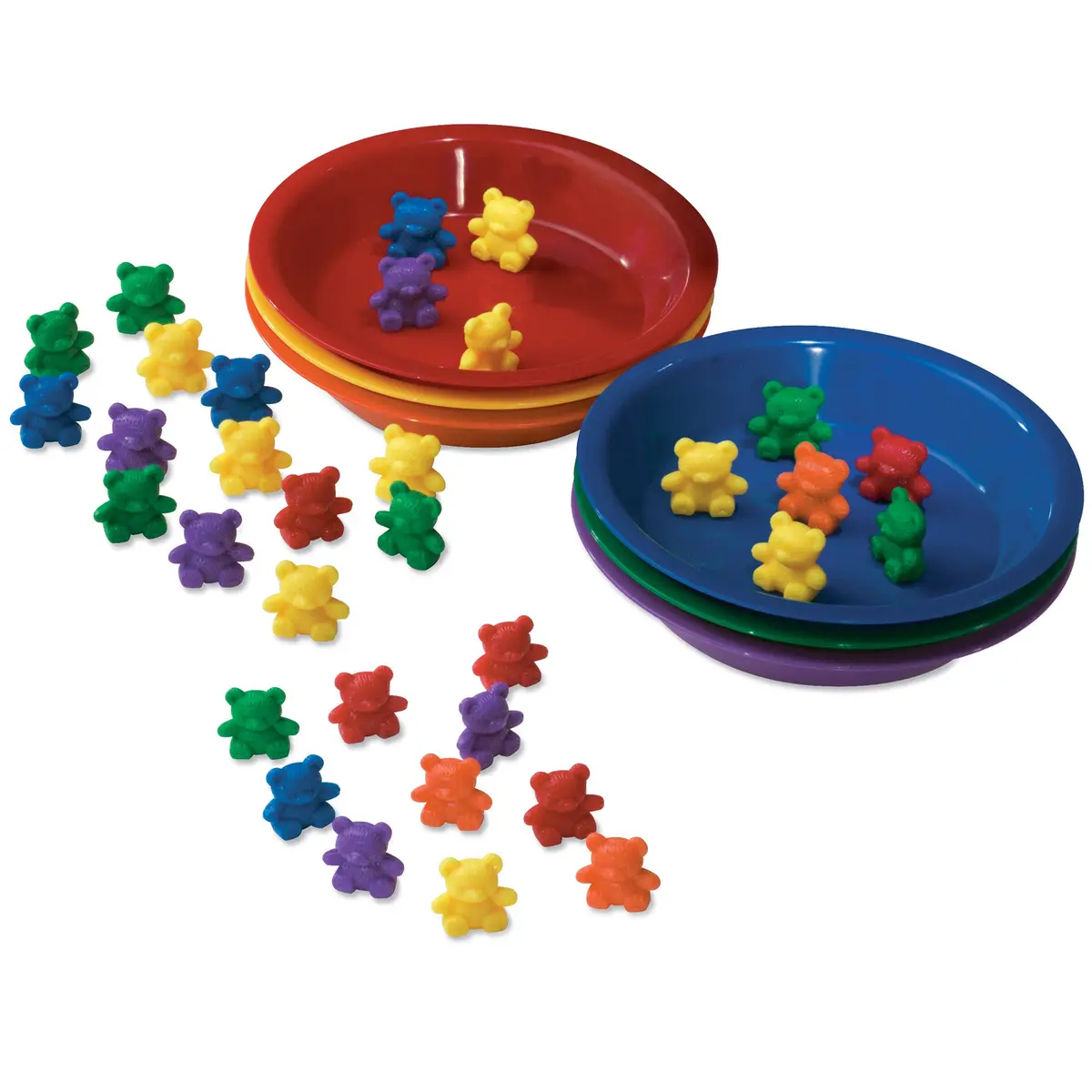 Learning Resources Baby Bear Sorting Set - Colorful Counting Bears With Bowls 1