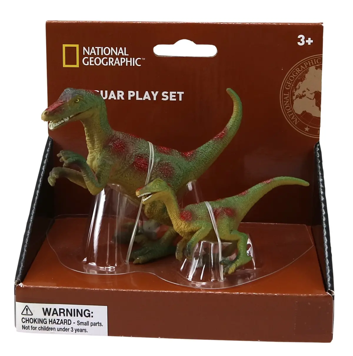 National Geographic Raptor Dinosaur Figurines 2Pc Set - Velociraptor And Cub 1