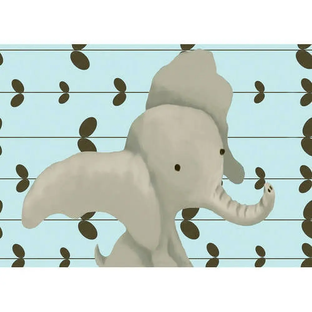 Oopsy Daisy Edison The Elephant 14 Inch Canvas Wall Art - Blue 1