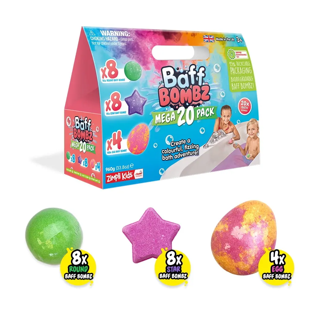 Zimpli Kids 20X Bath Bombs Gift Set: Fizzing & Colorful Bath Adventure 1