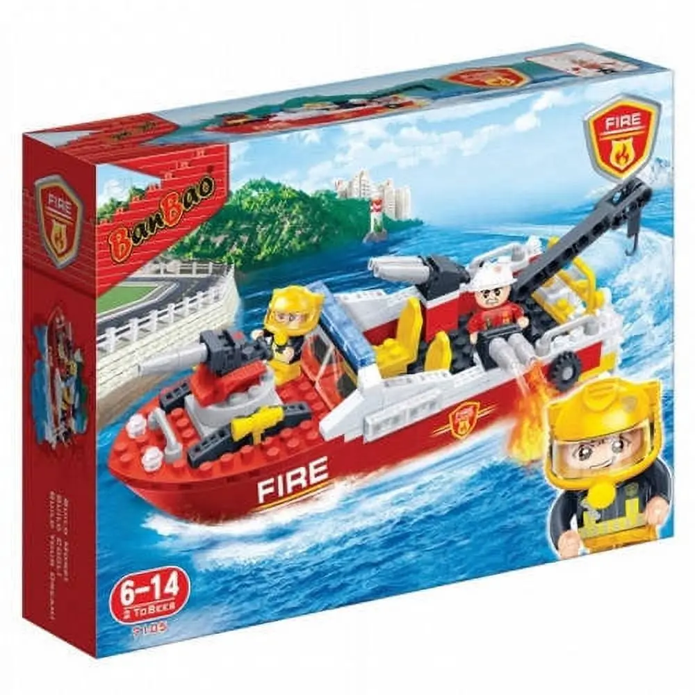 Banbao Fire Series Fire Rescue Boat Building Set - 62 Pieces 1
