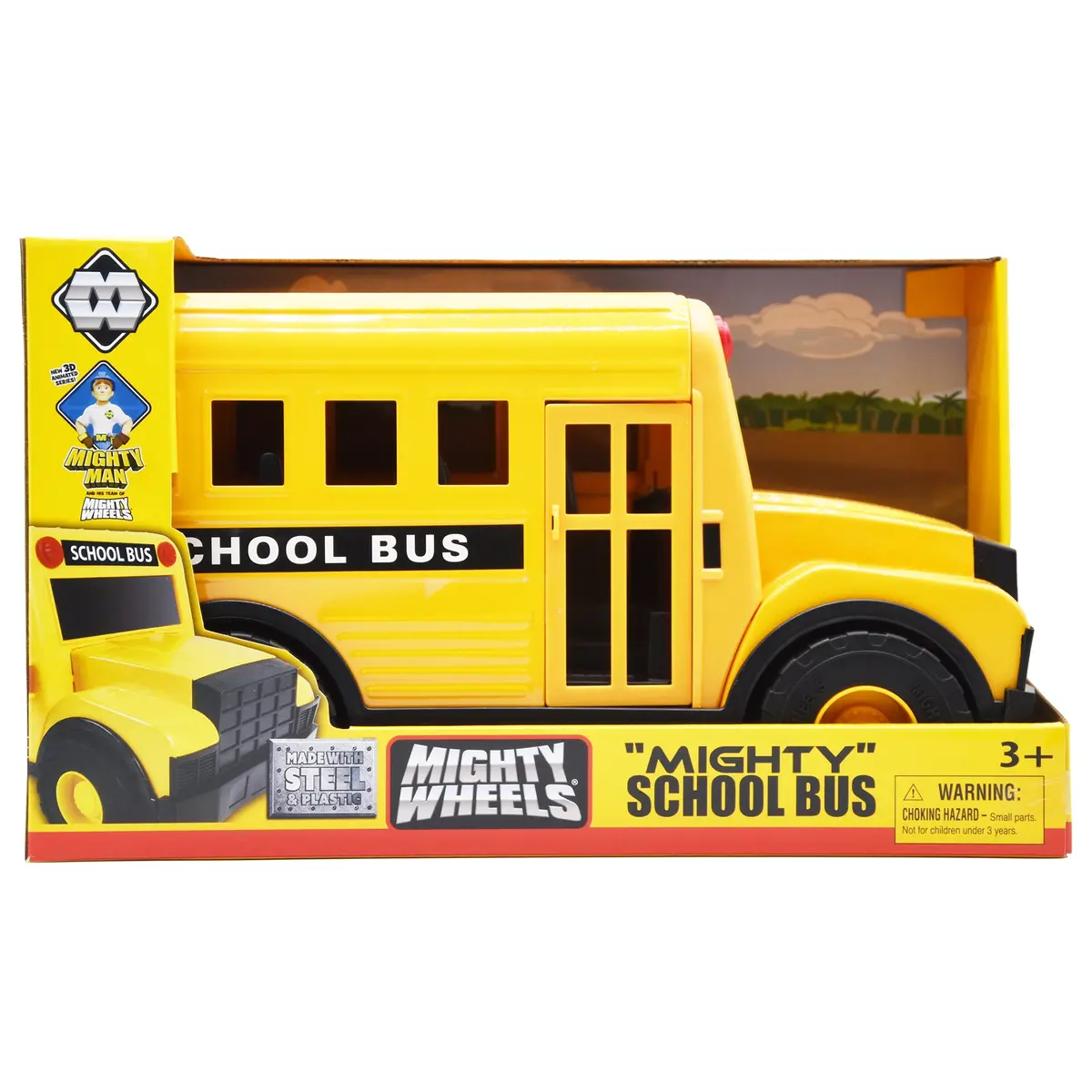 Mighty Wheels 16" Yellow School Bus With Interactive Doors 1