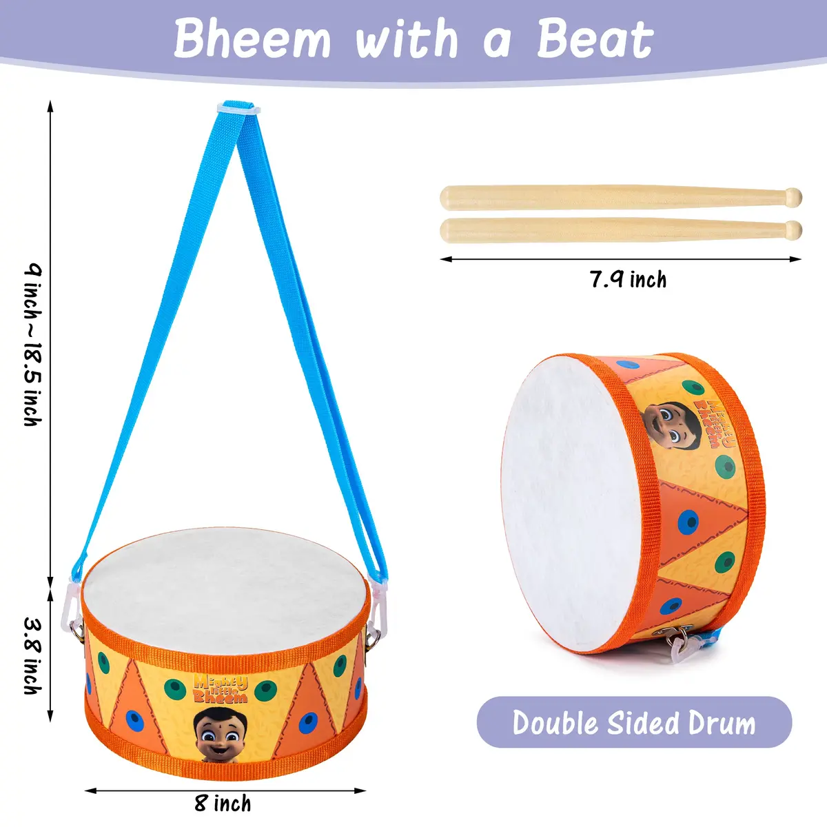 Mightly Little Bheem Drummer Playset - Wooden Drum 1