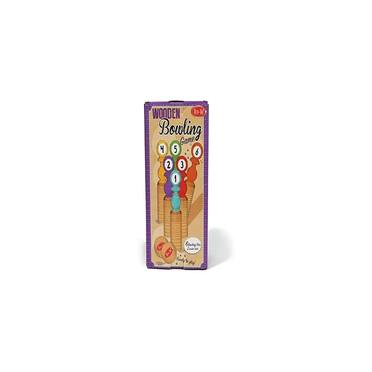 Make It Pop Retr-Oh! Wooden Bowling Game - Indoor & Outdoor Fun 1