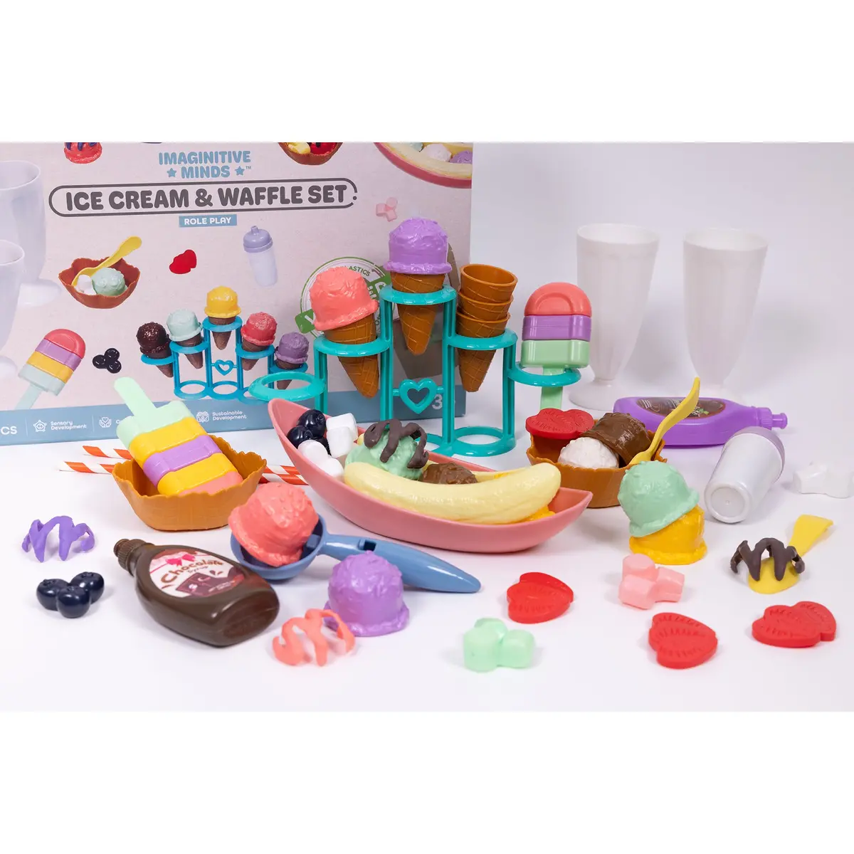 Imaginative Minds Ice Cream Waffle Playset - Nurturenature 1