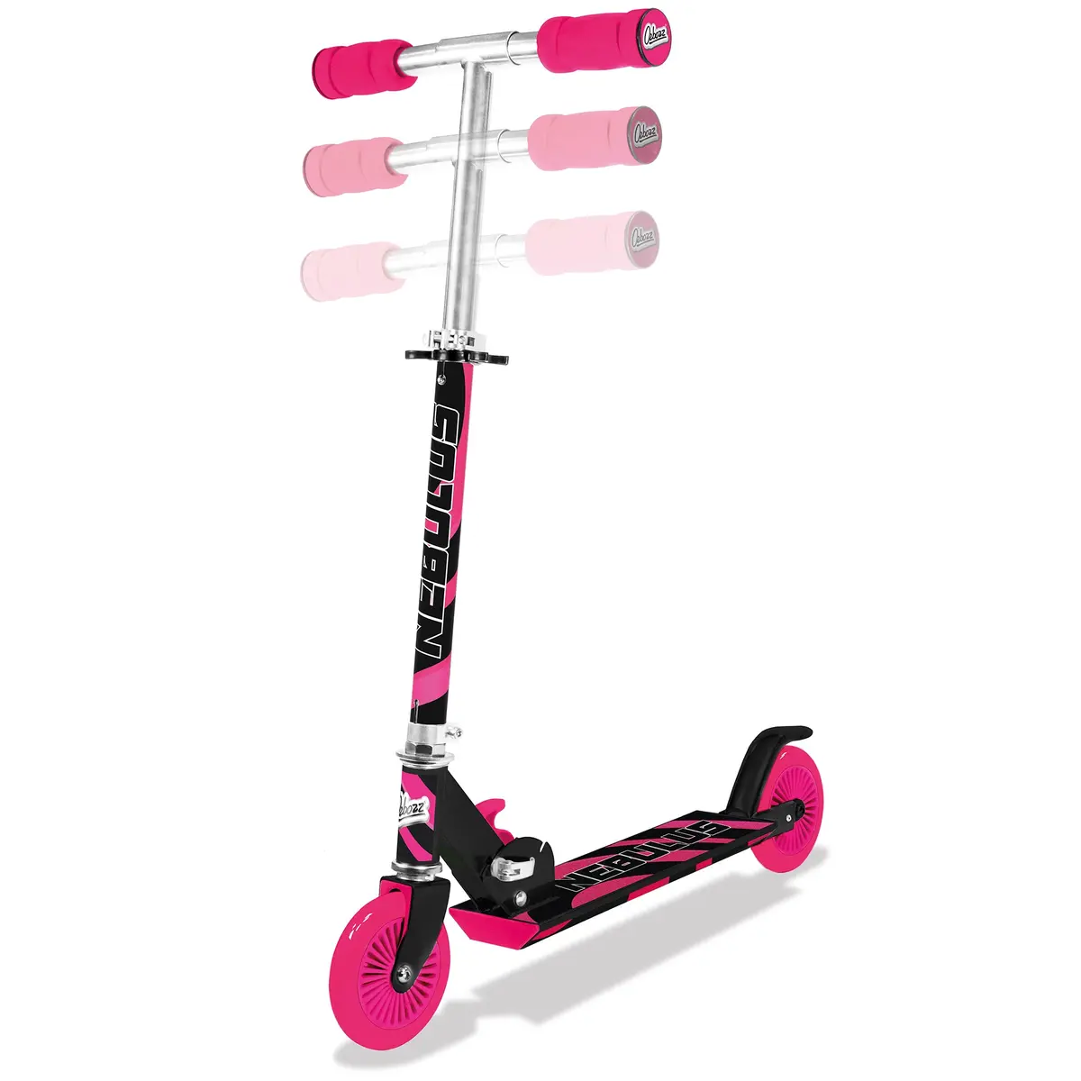 Ozbozz Nebulus Vibrant Kids' Scooter - Pink & Black, Adjustable, Safety-Enhanced 1