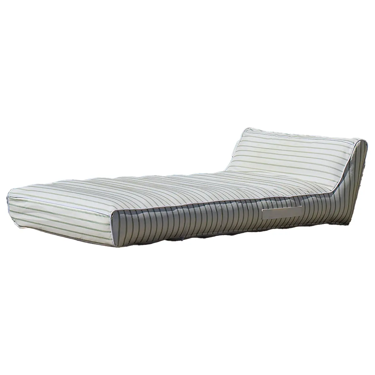 Sunnylife Luxe Lie-On Lounger - La Palma Sage Stripe Inflatable Pool Float 1
