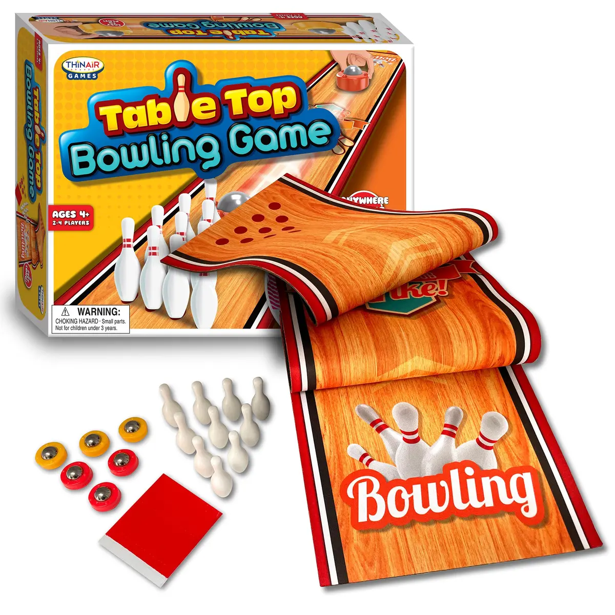 Thin Air Games Tabletop Bowling Set - Roll-Up Alley & Fun For Family 1