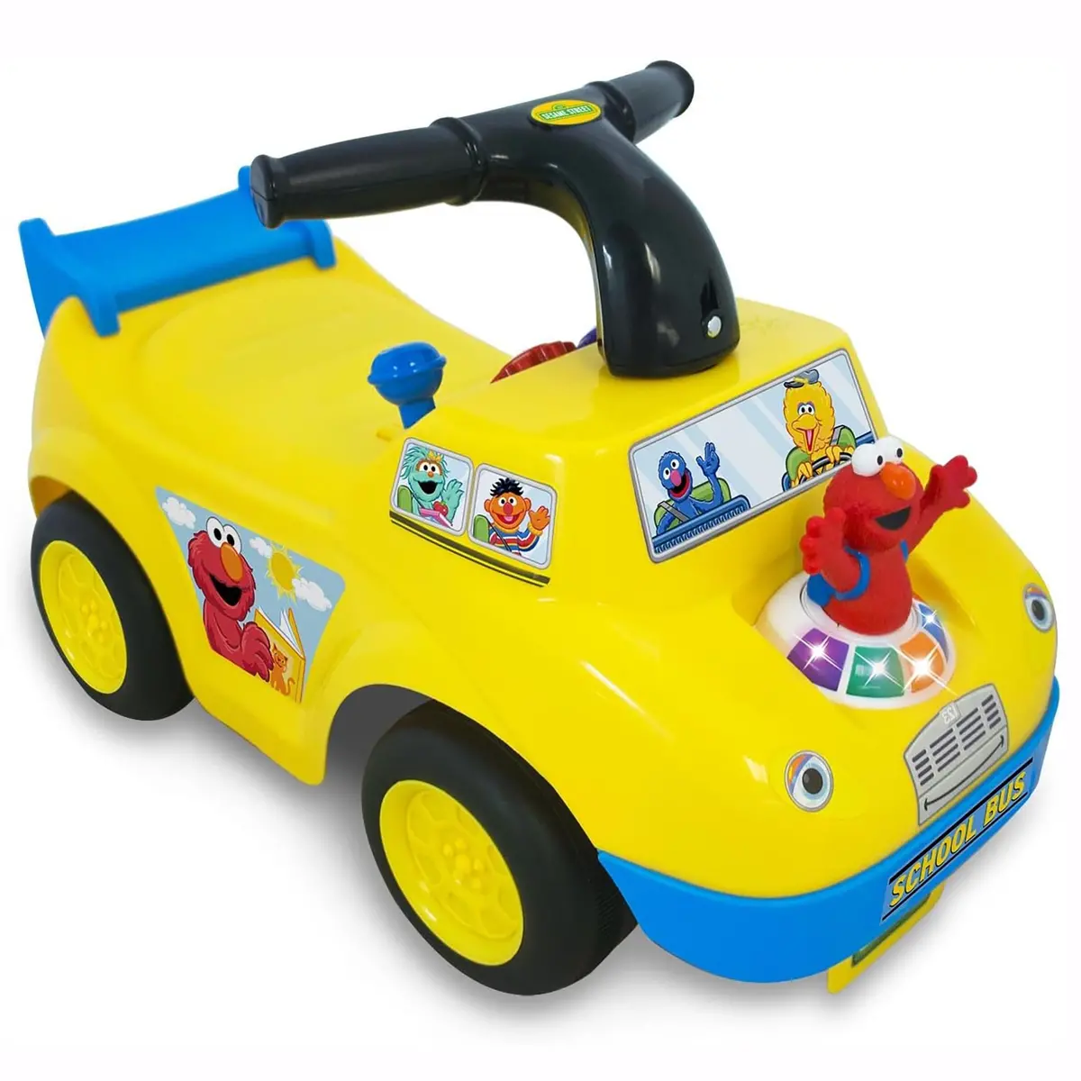 Kiddieland Sesame Street Elmo School Bus Light & Sound Activity Ride-On 1