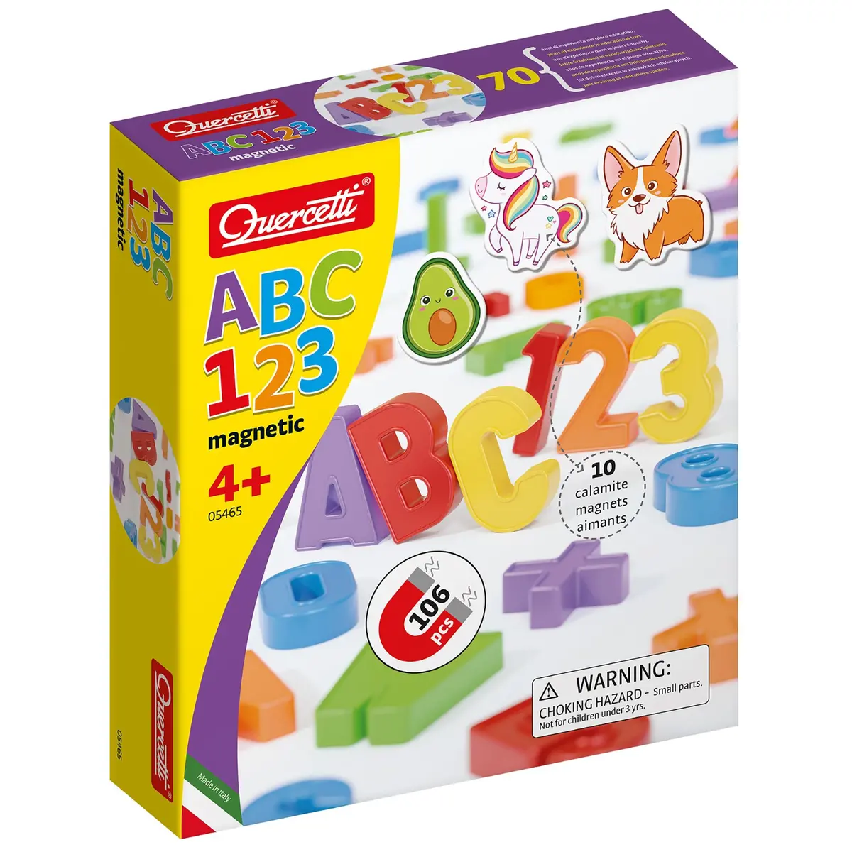 Quercetti Play Montessori Abc & 123 Magnets - Alphabet And Number Learning Set For Kids 4+ 1